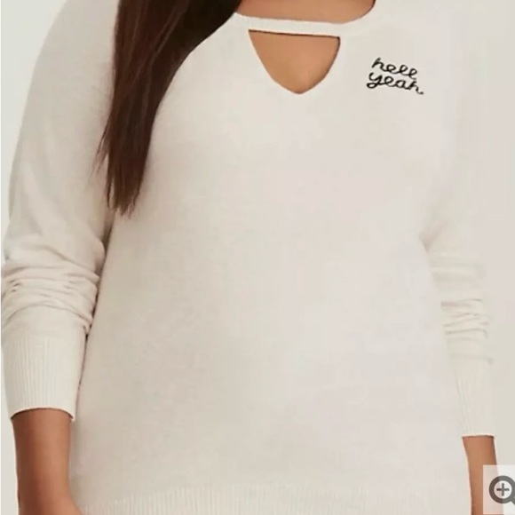 torrid Sweaters - Oatmeal cutout neck graphic raglan